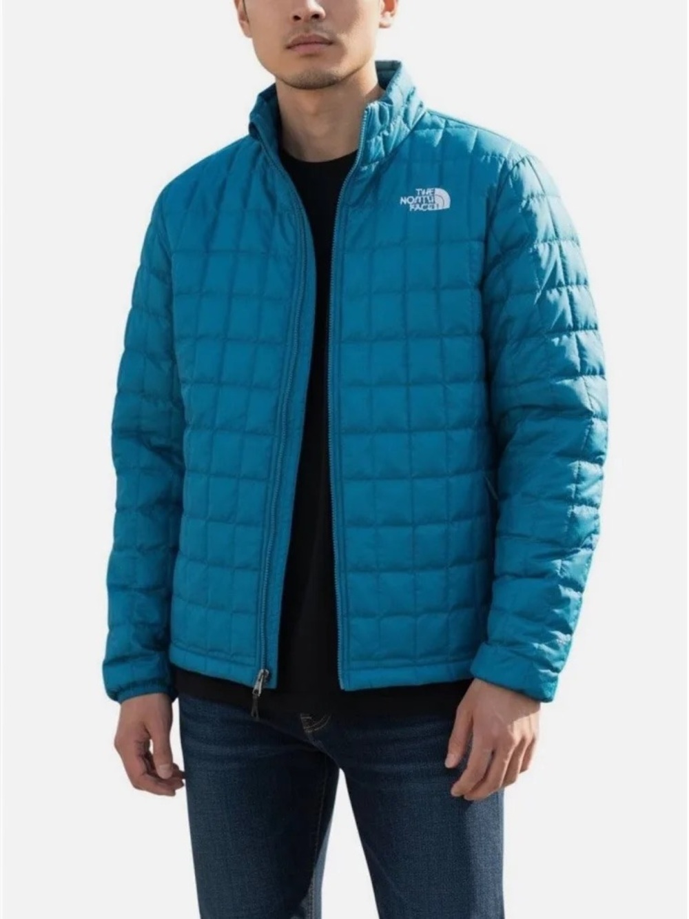 The North Face Mens Thermal Insulated Jacket Digital Steel Blue Travel .
